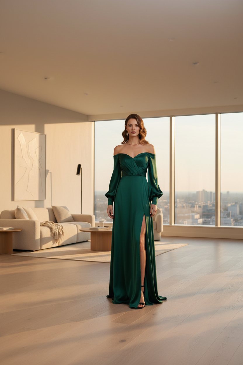 Sultry Elegance Off-Shoulder Maxi